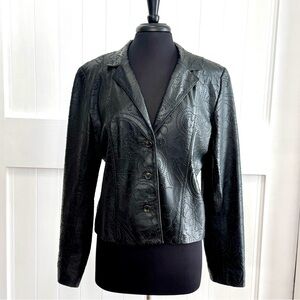 B&J Women's Black Genuine Leather Jacket Size XL